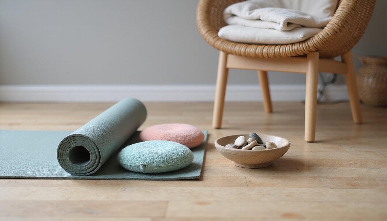 therapy room arranged with a low table, two padded chairs