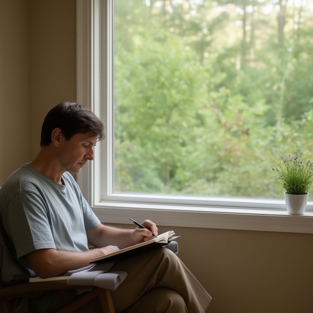 Patient practicing mindfulness and relaxation during a supportive fentanyl detox treatment plan.